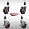 Service Caster 3.5'' SS Maroon Poly Wheel Swivel 1-3/8'' Expanding Stem Caster Set 2 Brakes, 4PK SCC-SSEX20S3514-PPUB-MRN-2-TLB-2-138 - alternate 5